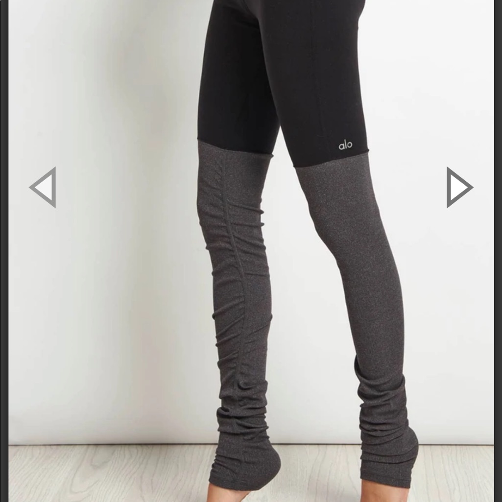 Alo Yoga High Waisted Goddess Legging - Black/Stormy Heather
